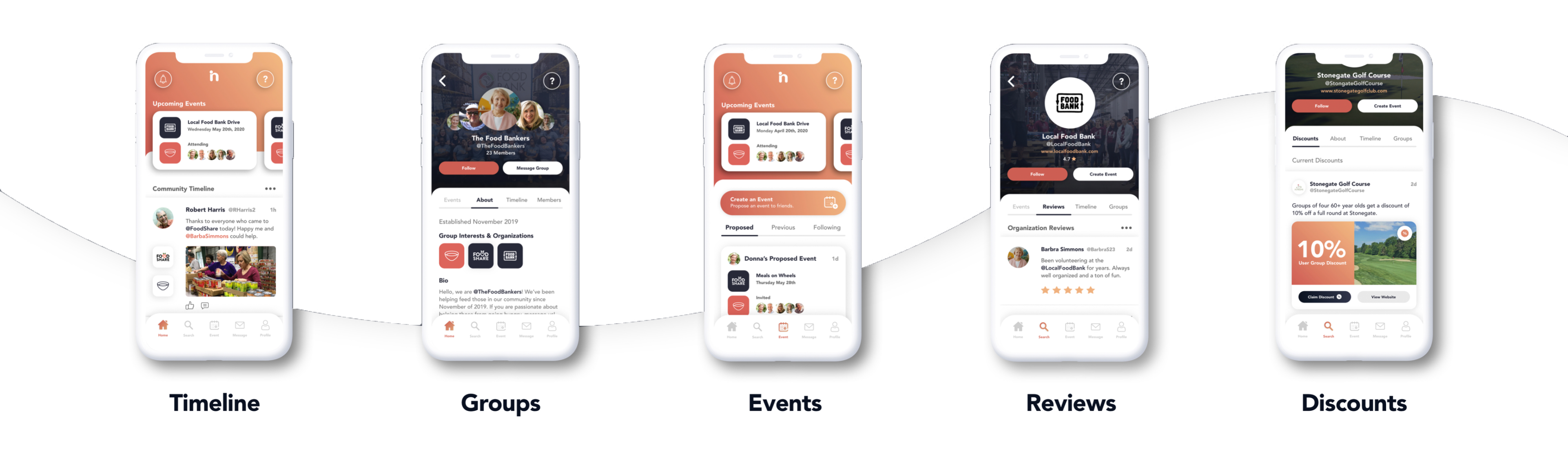 High-fi prototype — final screens