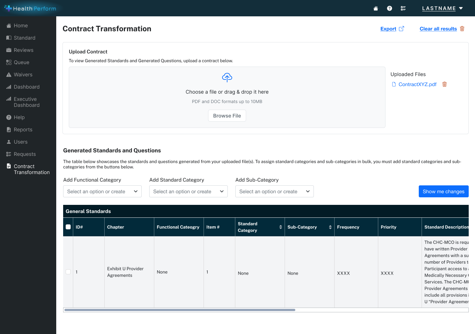 Upload contract