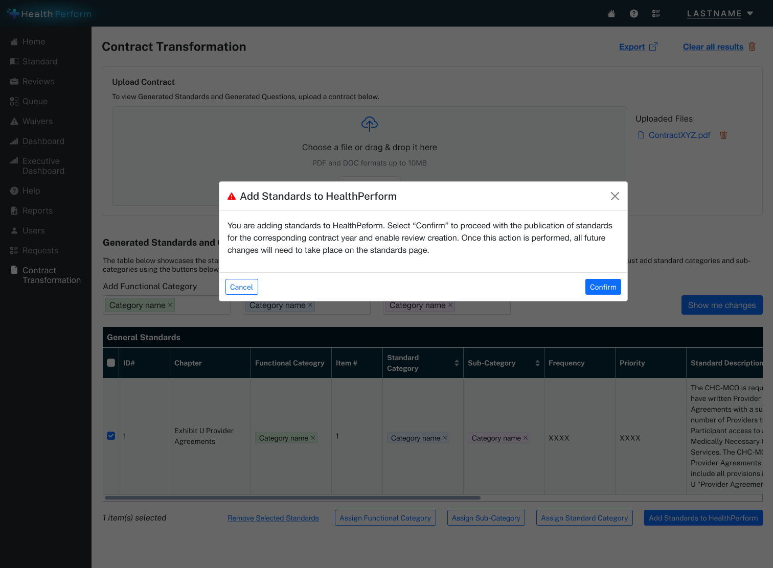 Publish confirmation