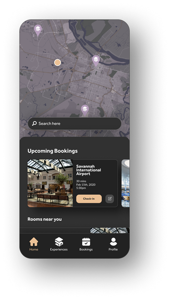 Solace app — bookings flow