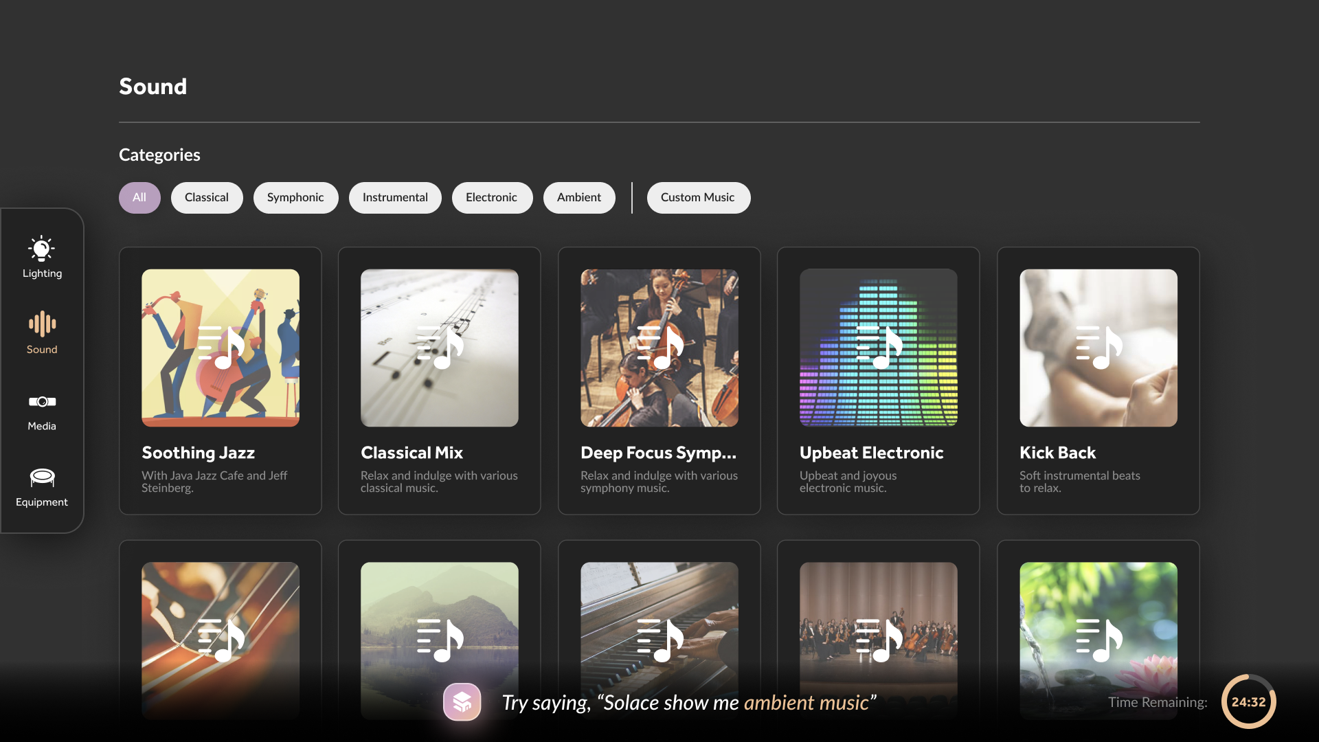 Tablet room controls sound controls