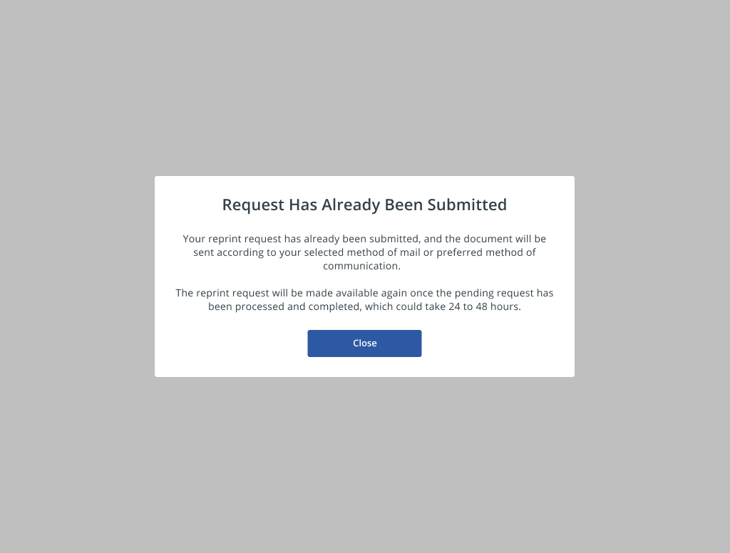 Documents request submitted — authorized representatives
