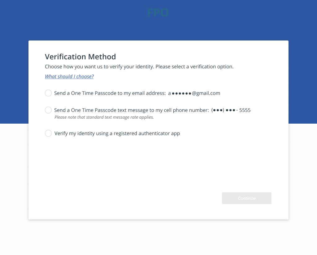 Before — select verification method