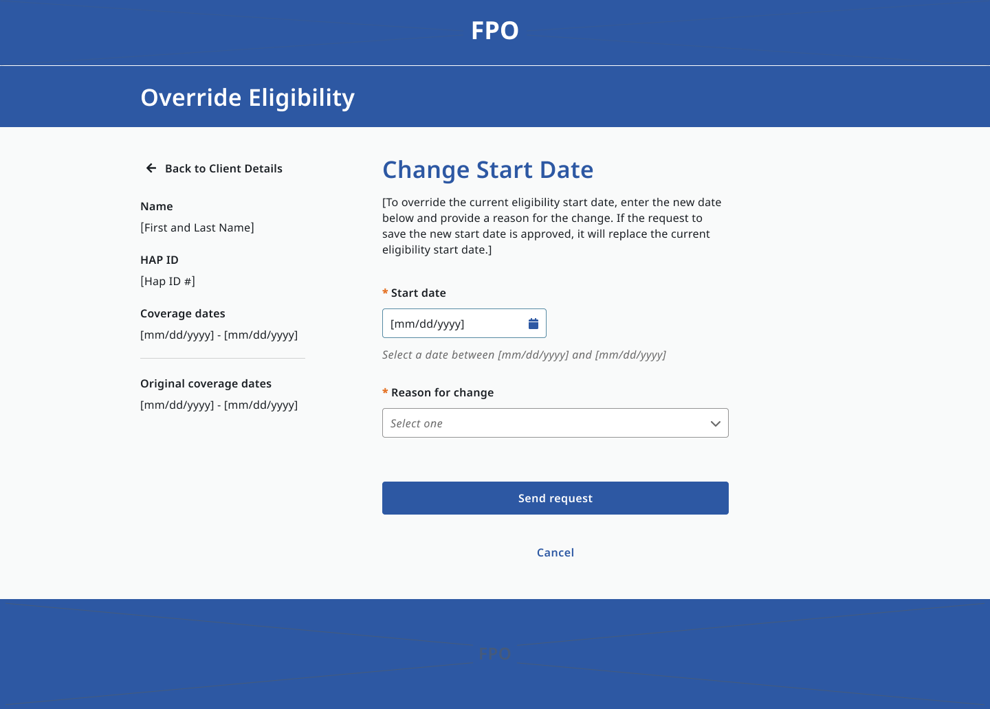 Override eligibility request — default state